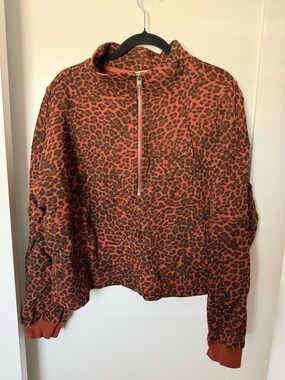 Spiritual Gangster Rust and Black Leopard Pullover